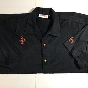 Flames Direct Button Up Shirt Flame Buttons Black Size XXL